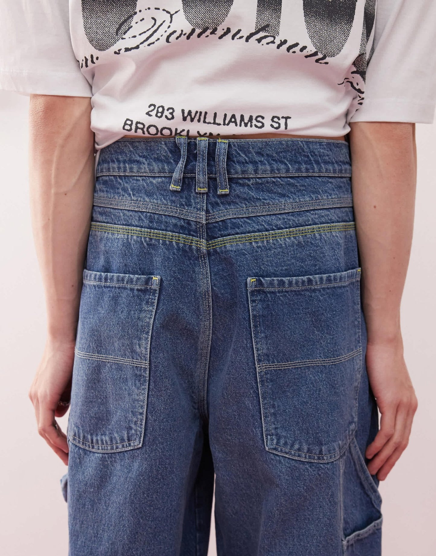 COLLUSION X008 unisex skater jeans in midwash - MBLUE - ASOS Sample Sale