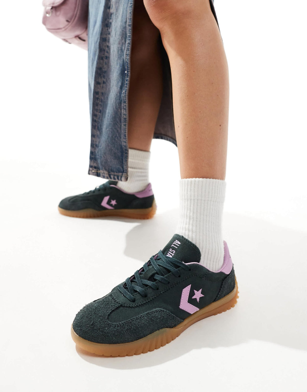 Converse Run Star Ox trainers in dark green and pink - ASOS Sample Sale