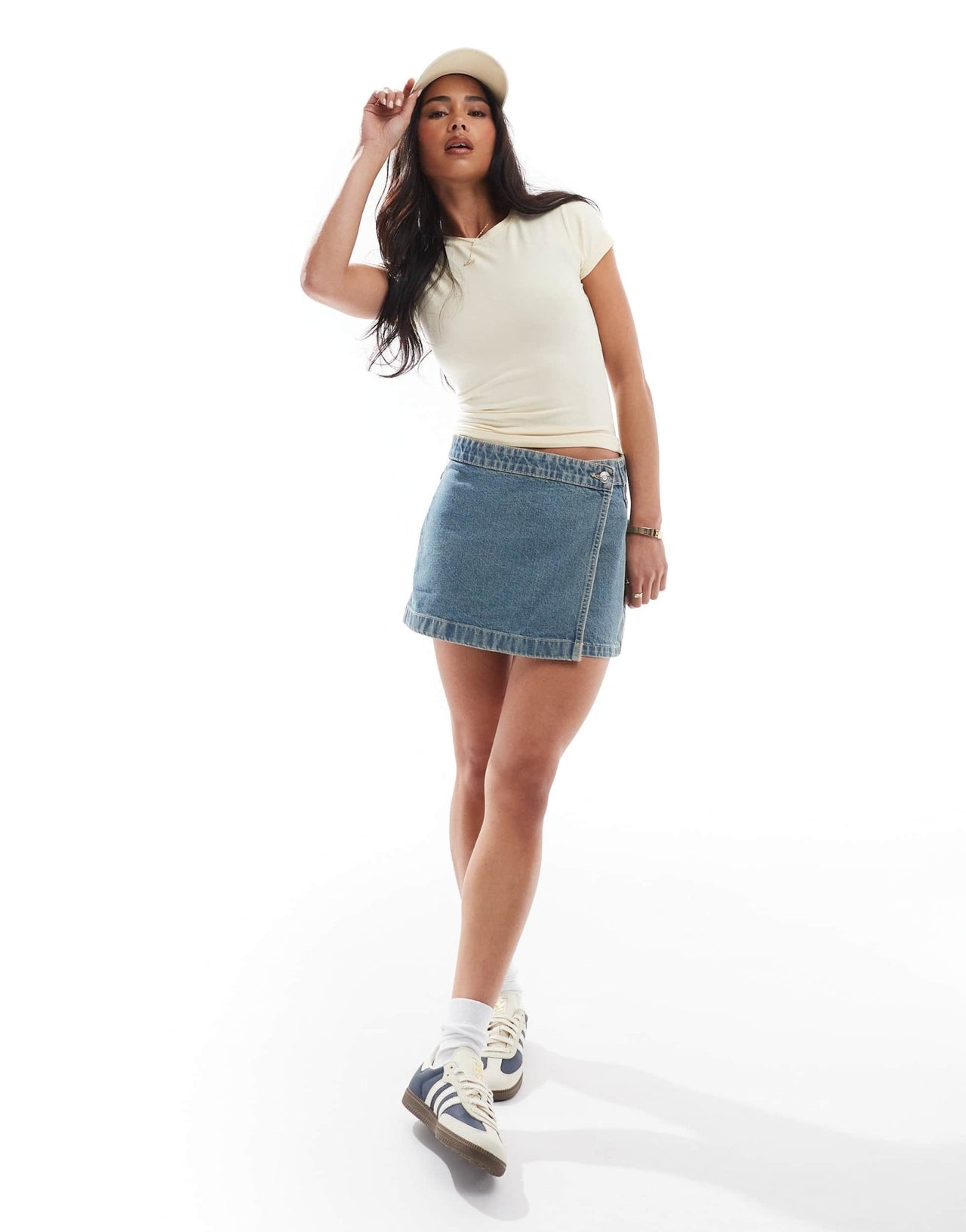 Cotton On asymmetric wrap skort in sahara blue - ASOS Sample Sale