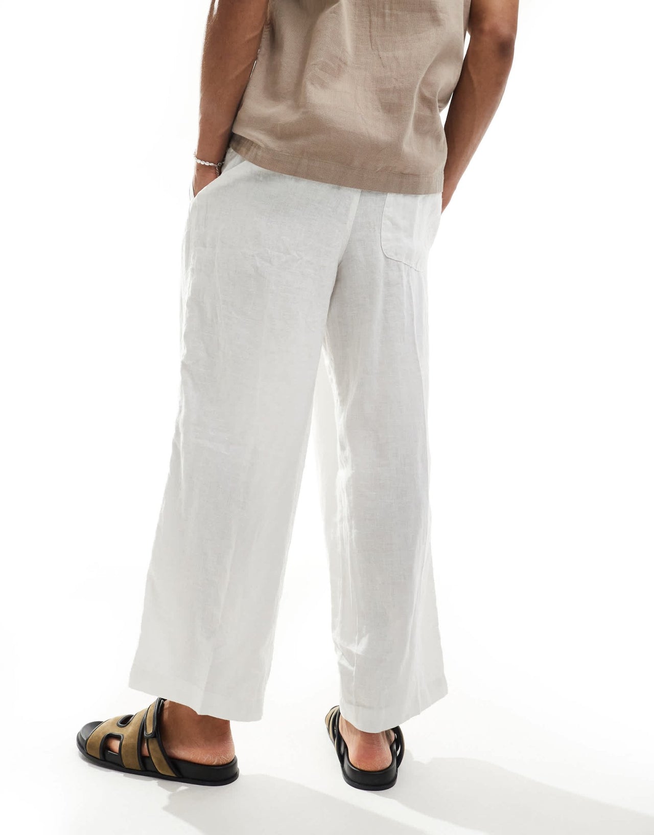 Cotton On baggy linen trouser in white - ASOS Sample Sale