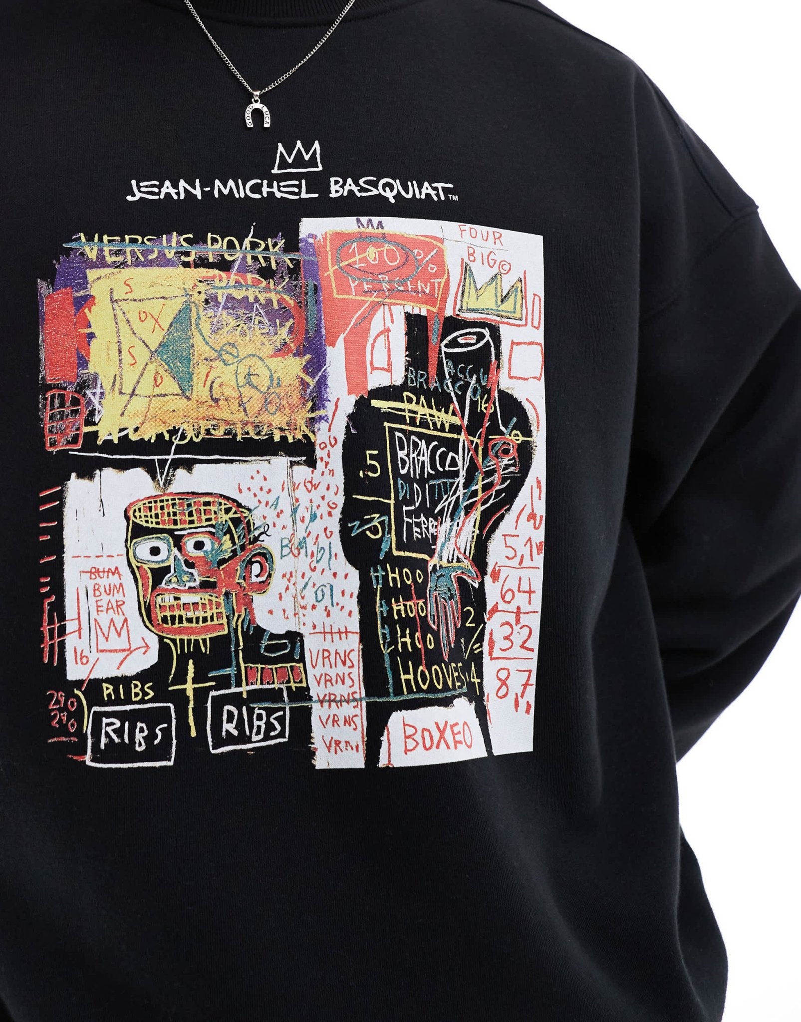 Cotton On Basquiat art print relaxed sweatshirt in black - ASOS Sample Sale