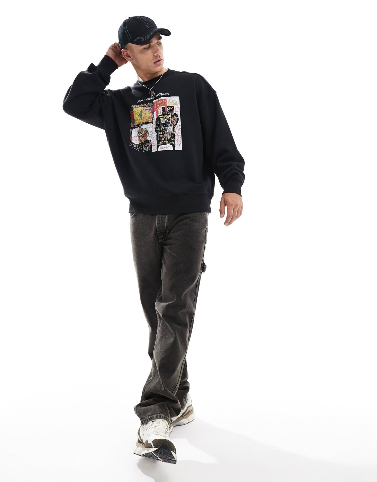 Cotton On Basquiat art print relaxed sweatshirt in black - ASOS Sample Sale