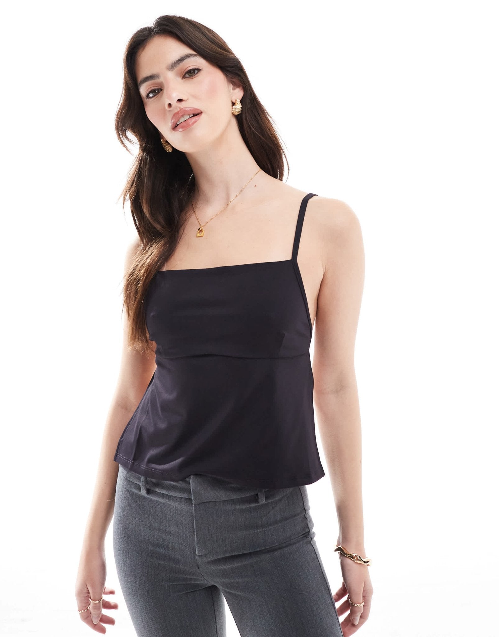 Cotton On blair open back cami top in black - ASOS Sample Sale