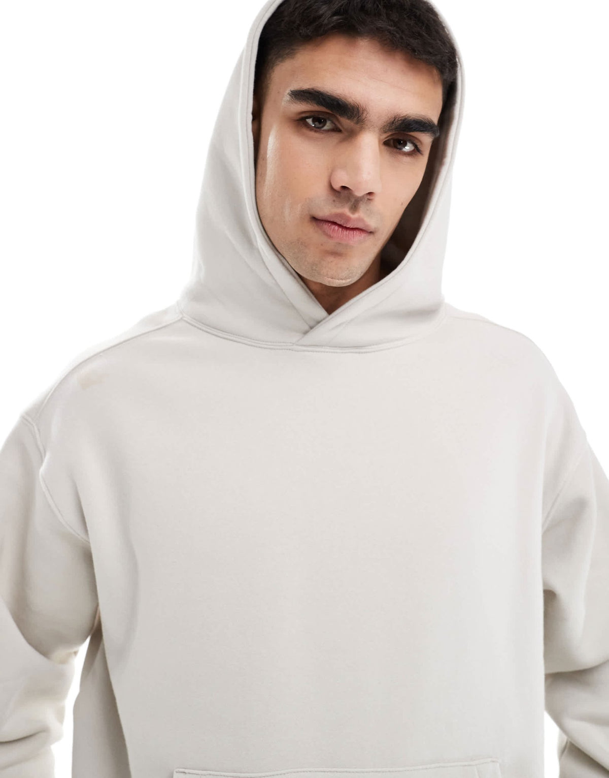 Cotton On box fit crew hoodie in bone - ASOS Sample Sale