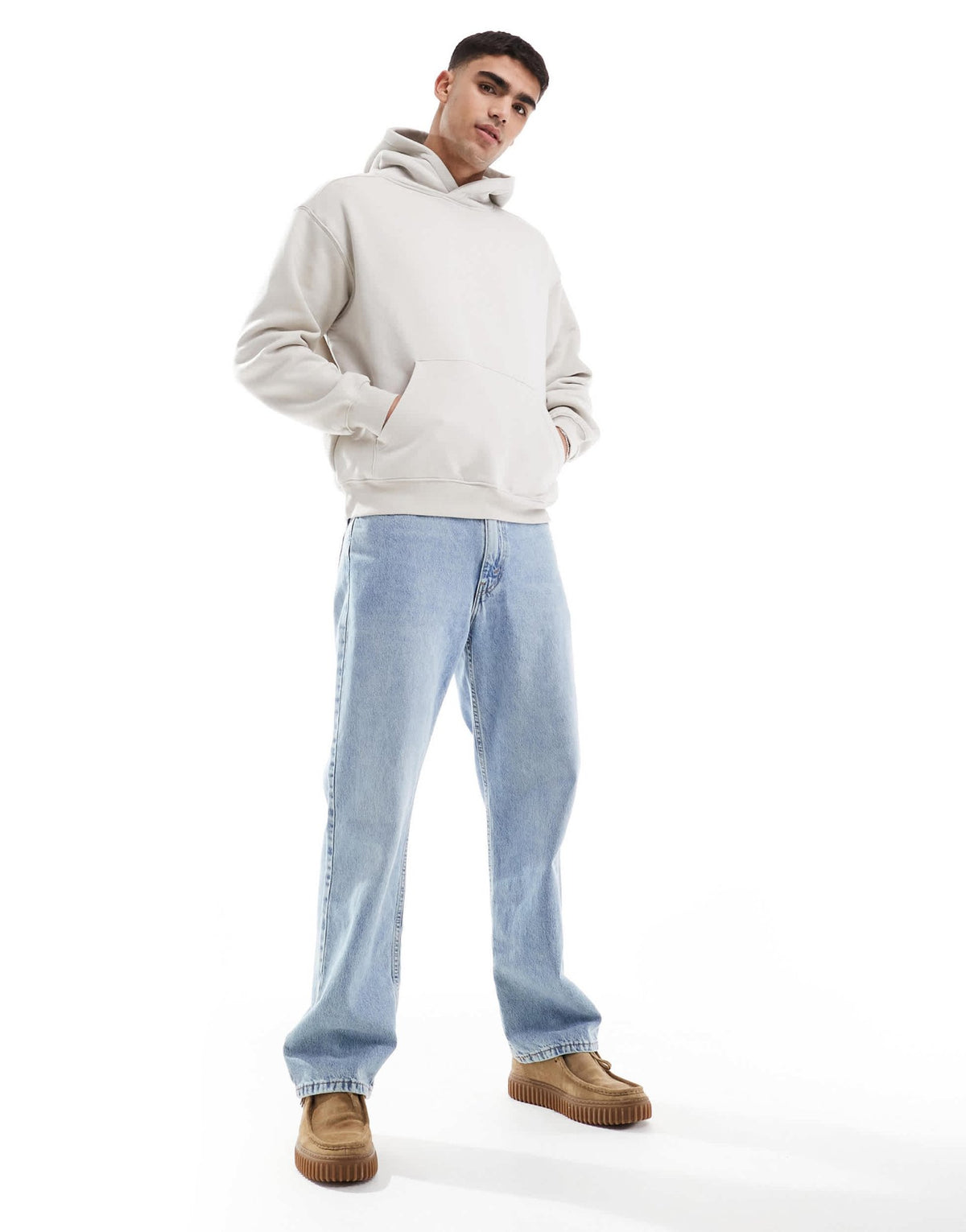 Cotton On box fit crew hoodie in bone - ASOS Sample Sale