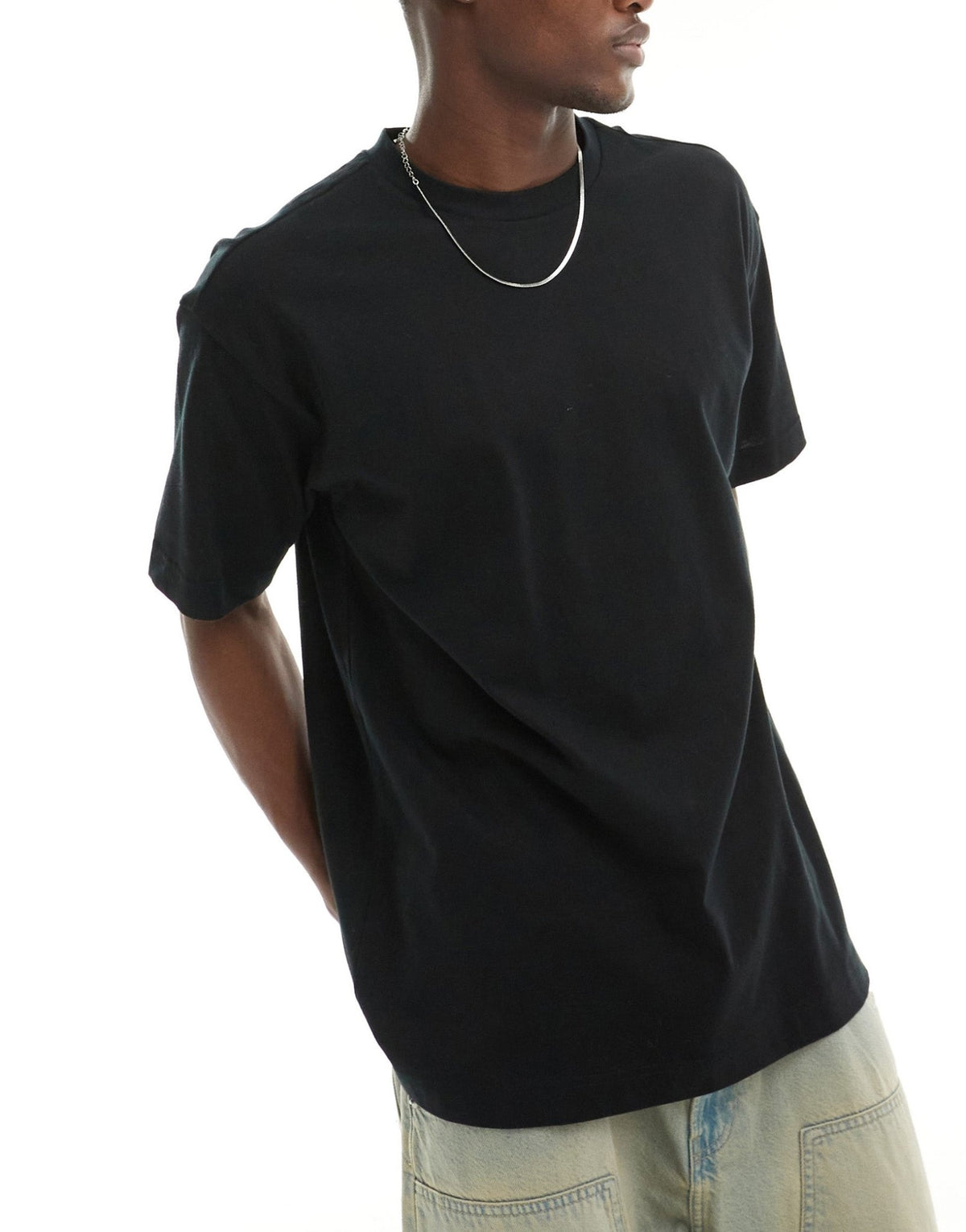 Cotton On box fit plain t-shirt in black - ASOS Sample Sale