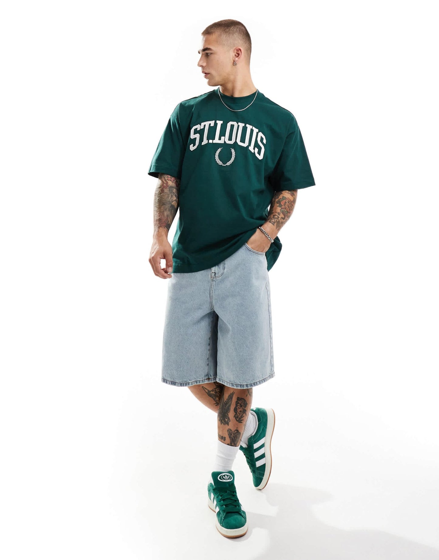 Cotton On boxy fit St Louis graphic t-shirt in pine green - ASOS Sample Sale