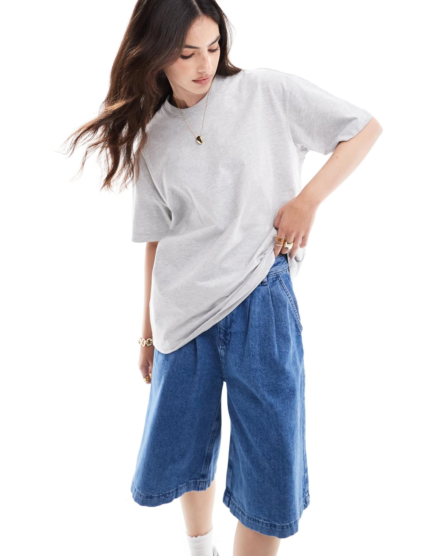 Cotton On boxy oversized t-shirt in grey - ASOS Sample Sale