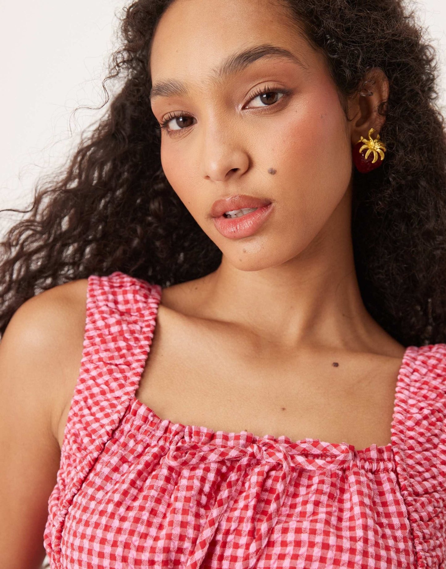 Cotton On Cara corset top in red gingham - ASOS Sample Sale