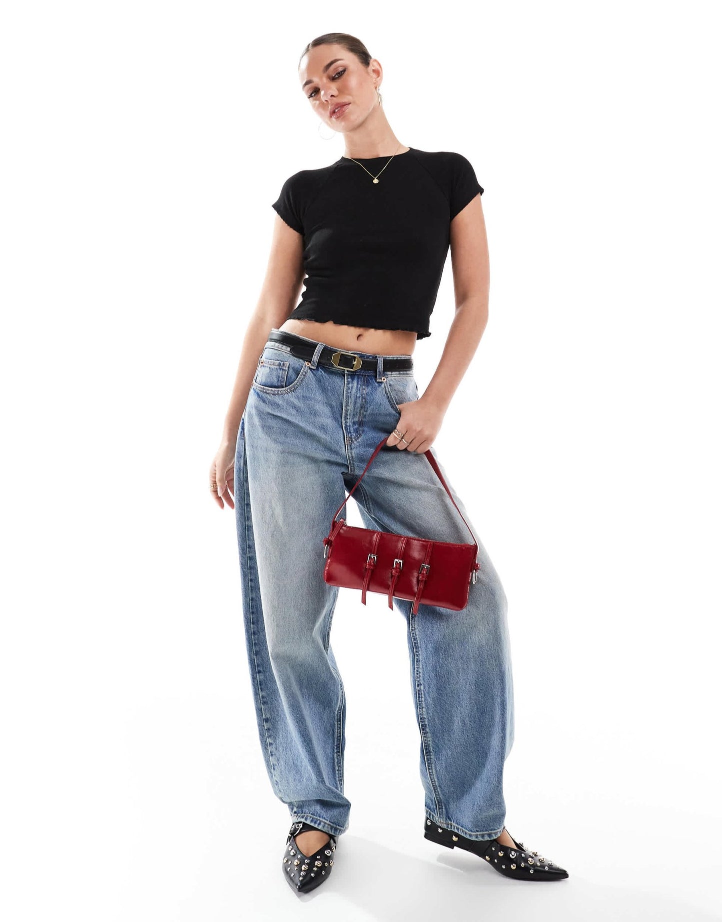 Cotton On fitted t-shirt in black pointelle - ASOS Sample Sale