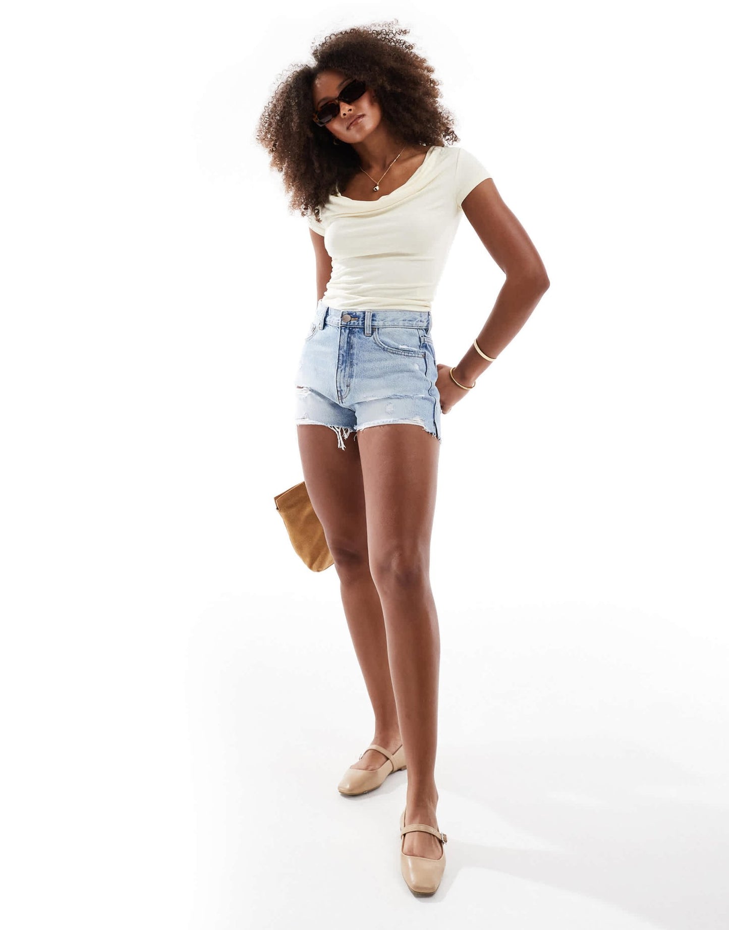 Cotton On Jordie cowl neck short sleeve top in yellow - ASOS Sample Sale