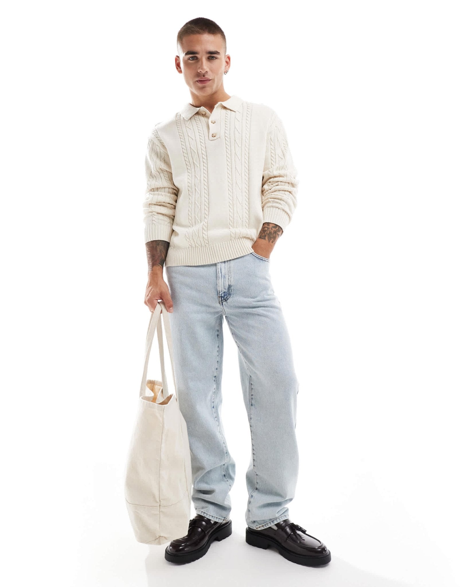 Cotton On knitted ruby top in cream - ASOS Sample Sale