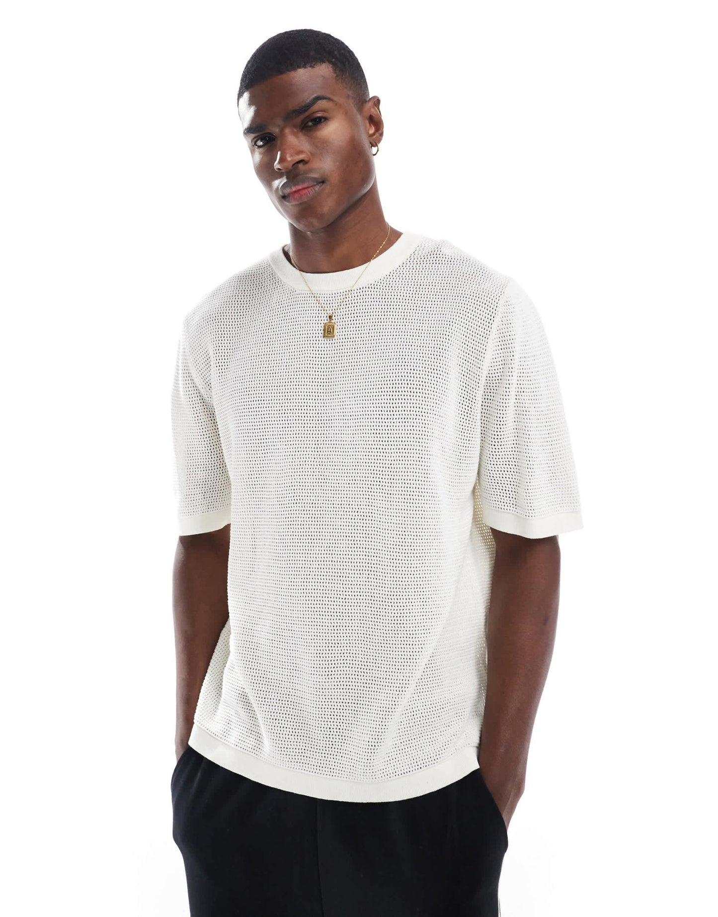 Cotton On knitted t-shirt in off white - ASOS Sample Sale