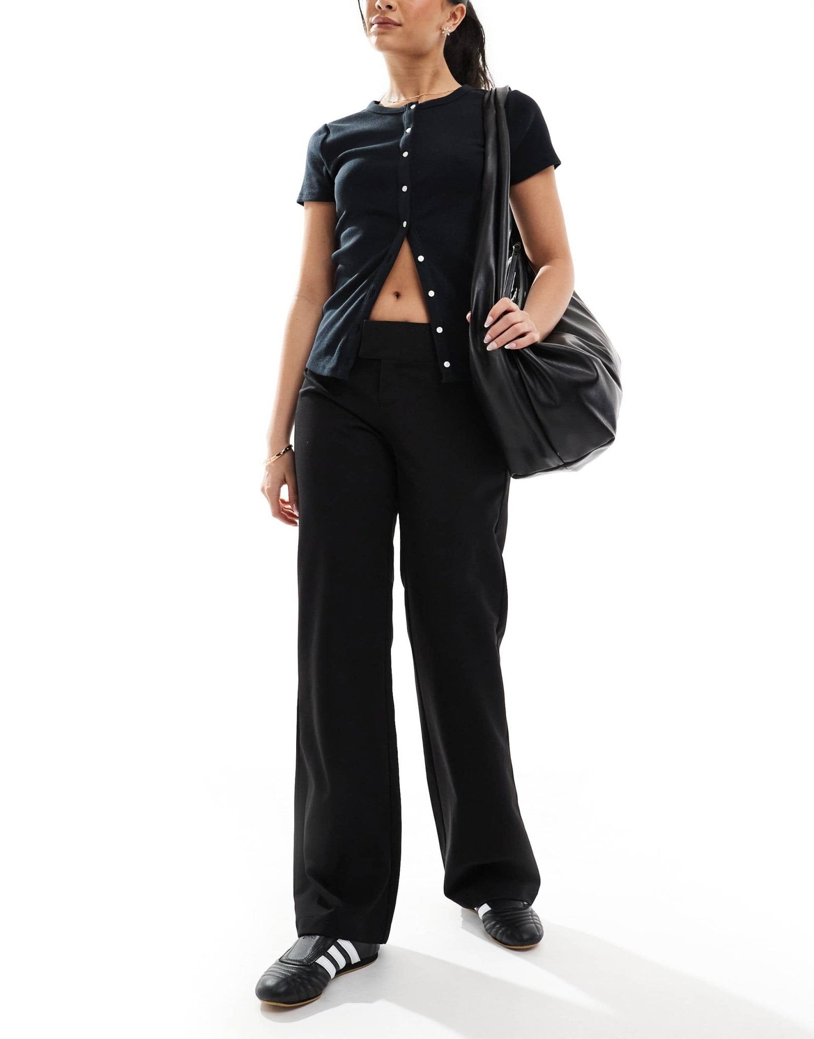Cotton On Lola low rise suiting pant in black - ASOS Sample Sale