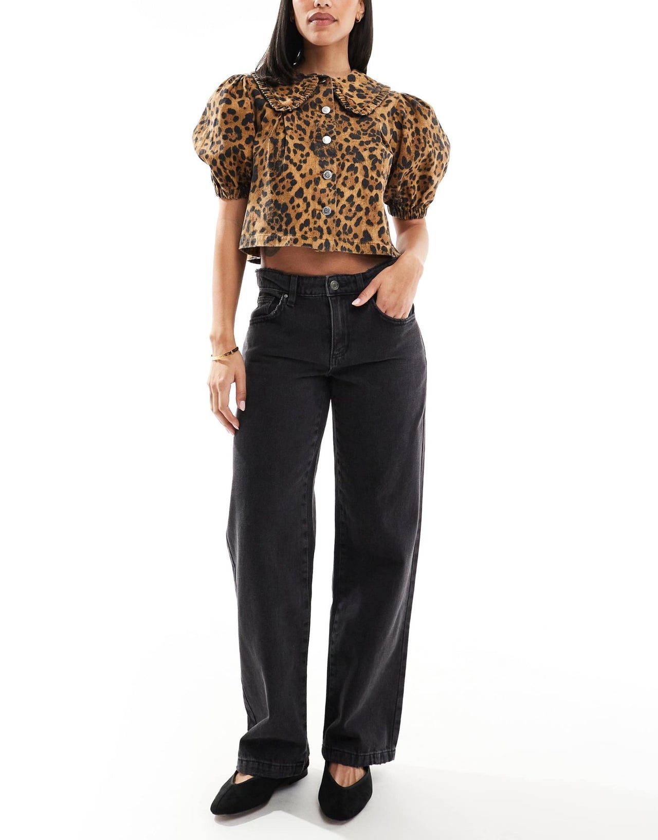 Cotton On low rise straight leg jean in graphite black - ASOS Sample Sale