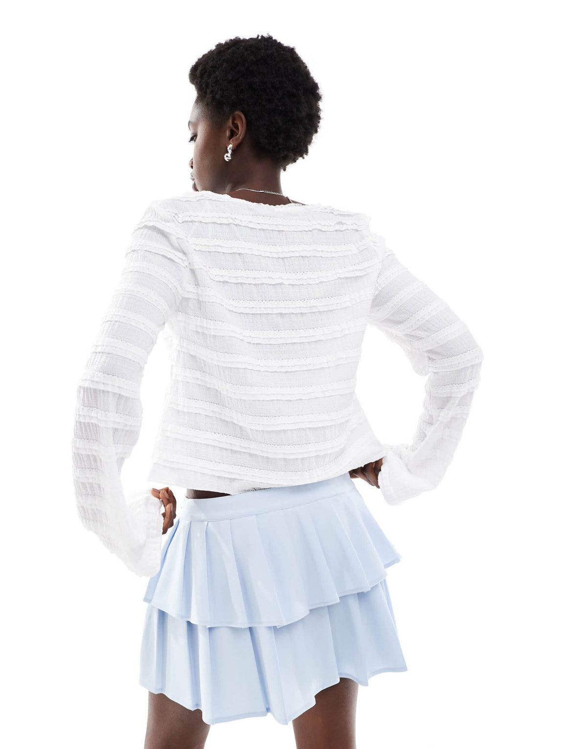 Cotton On luis double pleated mini skirt in daydream blue - ASOS Sample Sale