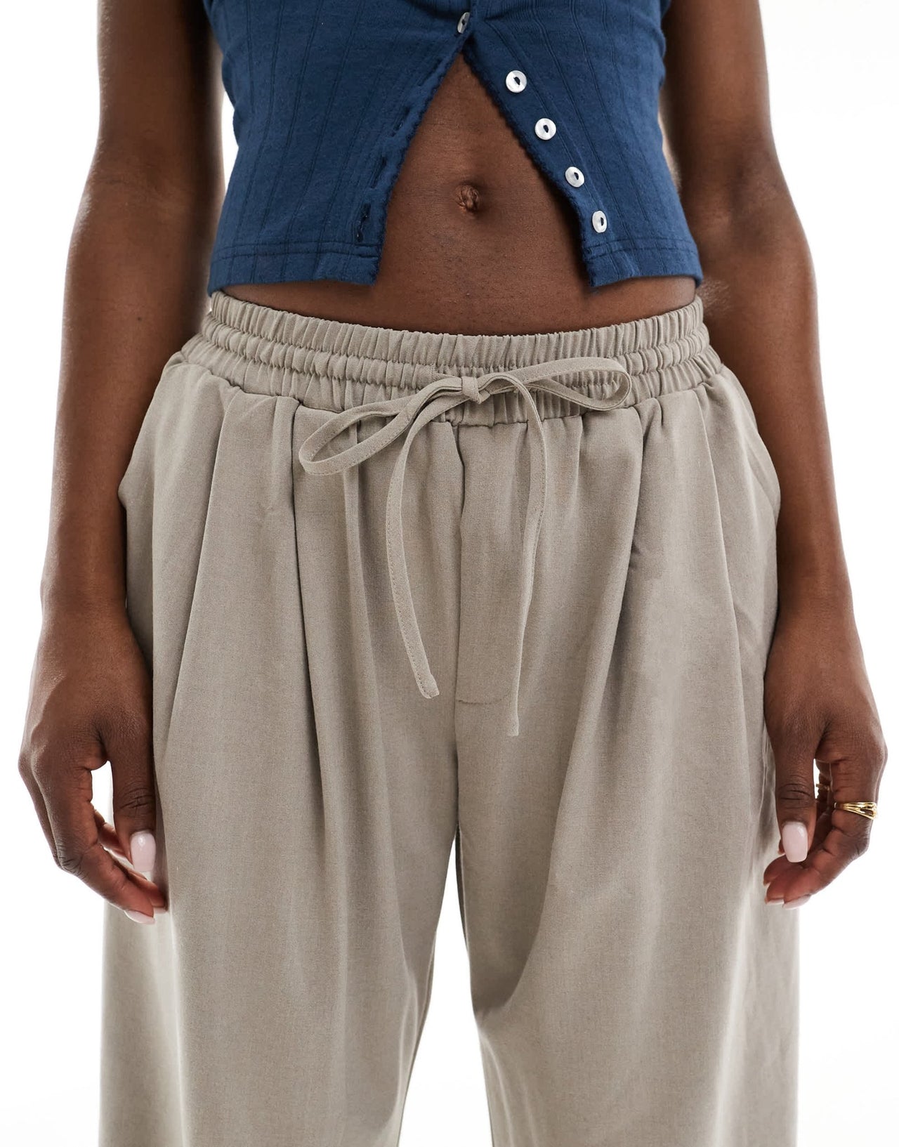 Cotton On Luis pull on suiting pant in taupe marle - ASOS Sample Sale