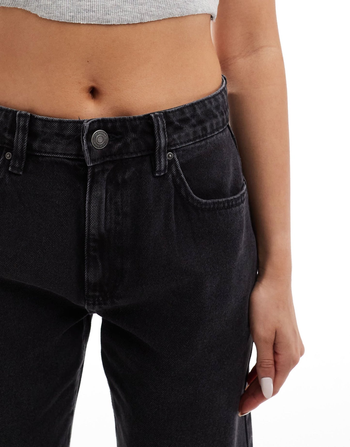 Cotton On original straight leg jeans in graphite black denim - ASOS Sample Sale