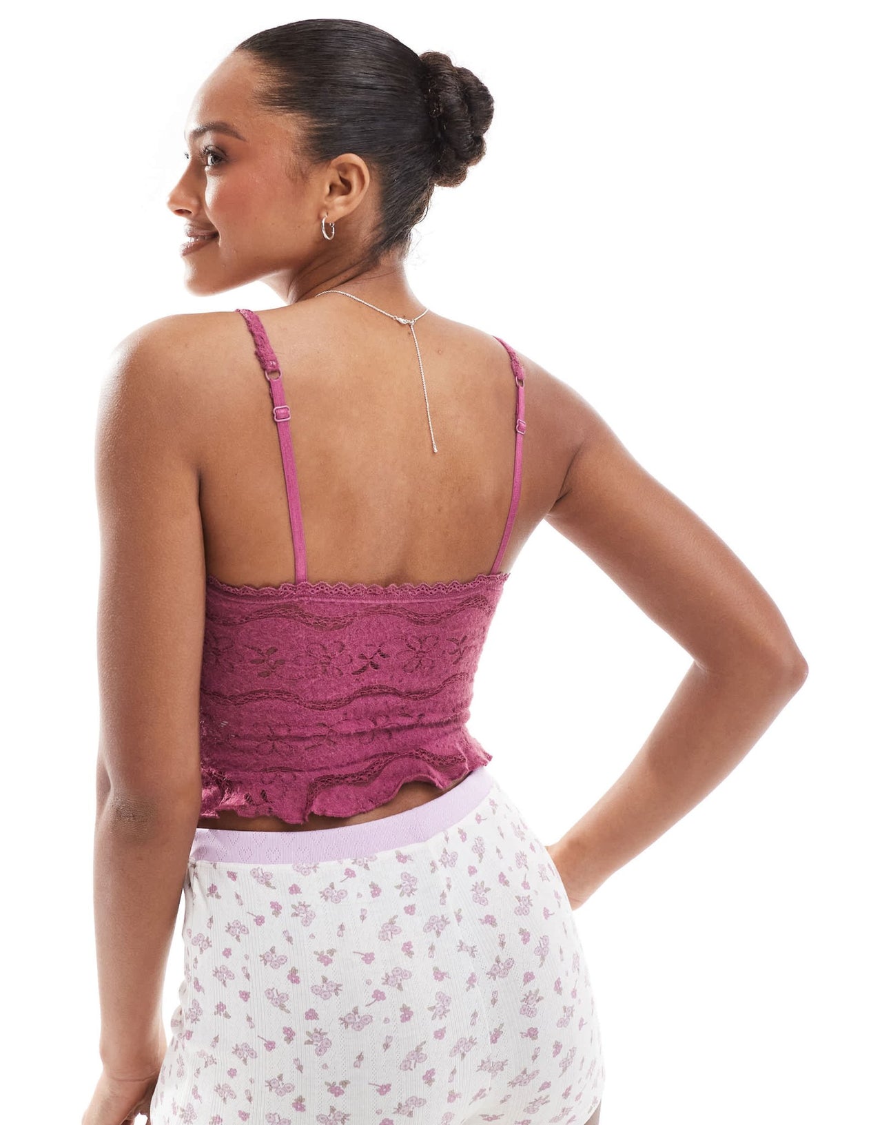 Cotton On pyjama textured super soft cami top in boysenberry - ASOS Sample Sale