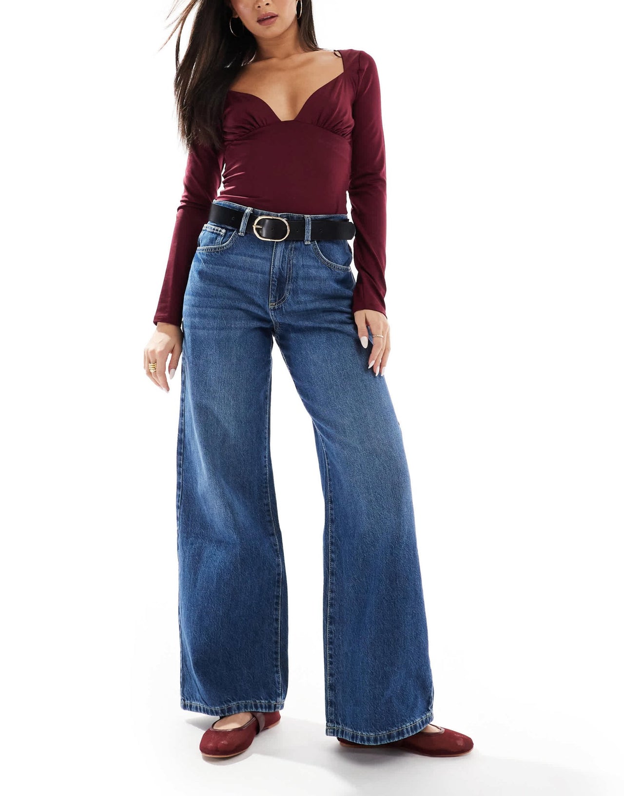 Cotton On relaxed wide leg jean in pure blue - ASOS Sample Sale