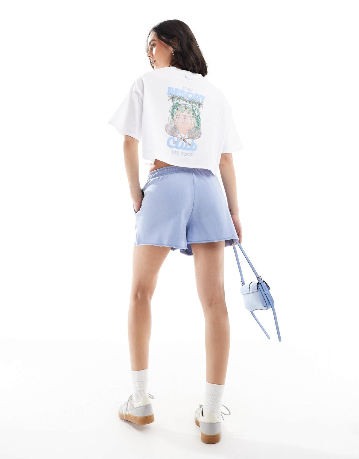 Cotton On resort club crop t-shirt in white - ASOS Sample Sale