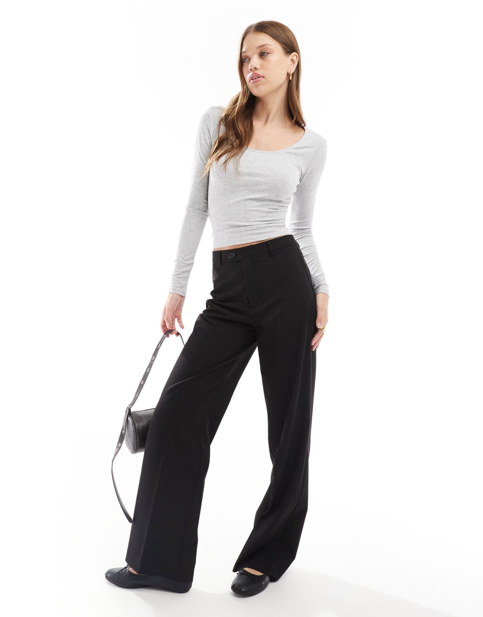 Cotton On scoop long sleeve top in grey - ASOS Sample Sale