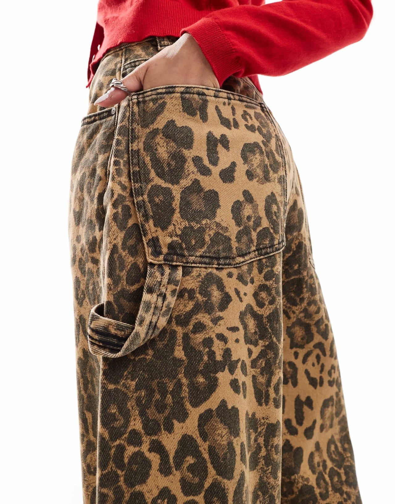 Cotton On wide leg relaxed jeans in leopard print denim - ASOS Sample Sale