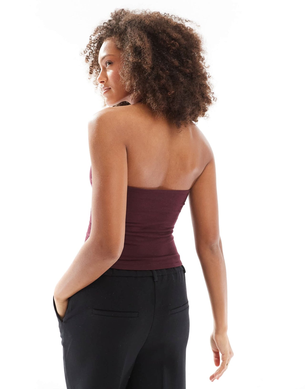 Cotton:On All day v neck halter in brown - ASOS Sample Sale