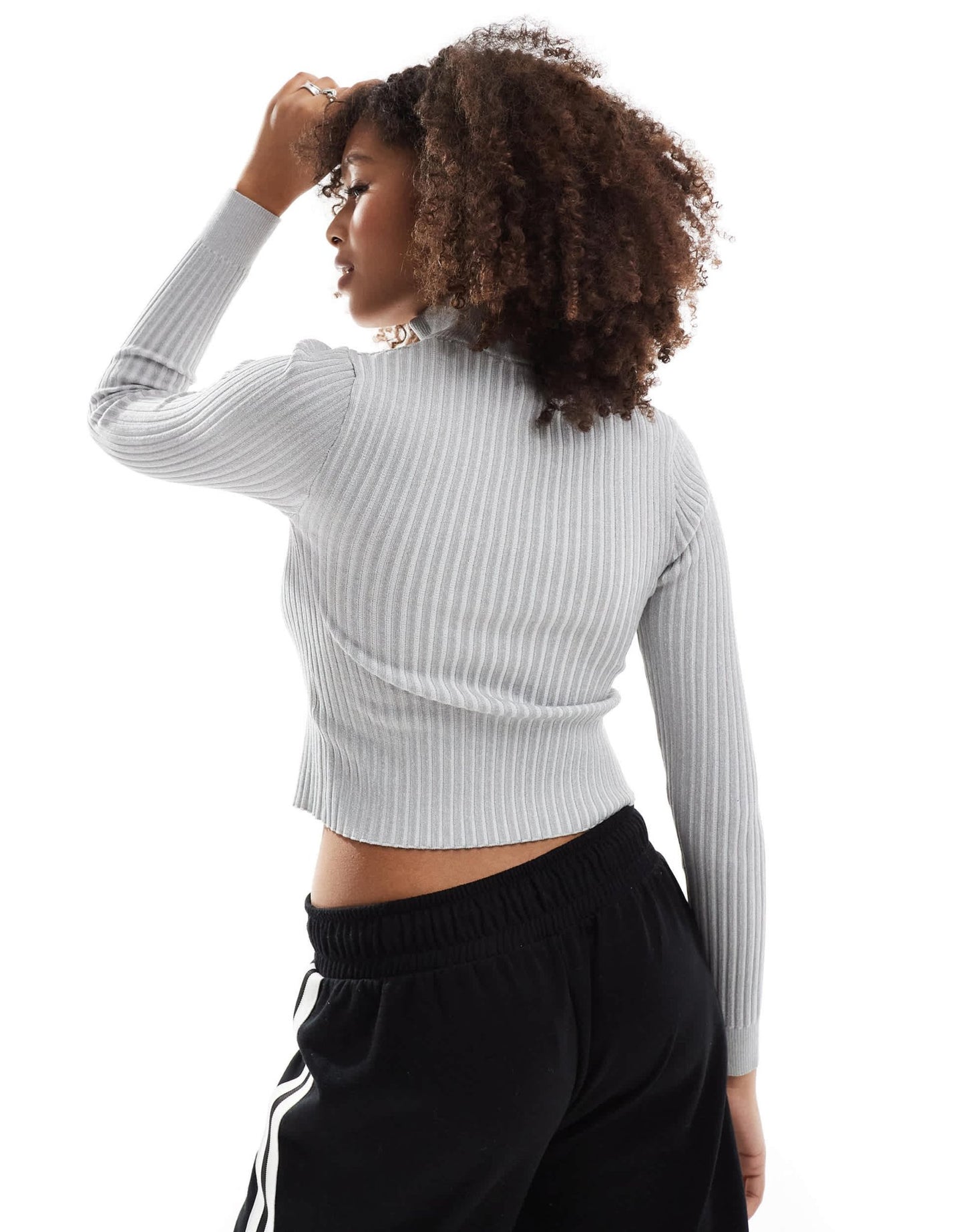 Cotton:On Double rib zip collar cardigan in grey - ASOS Sample Sale