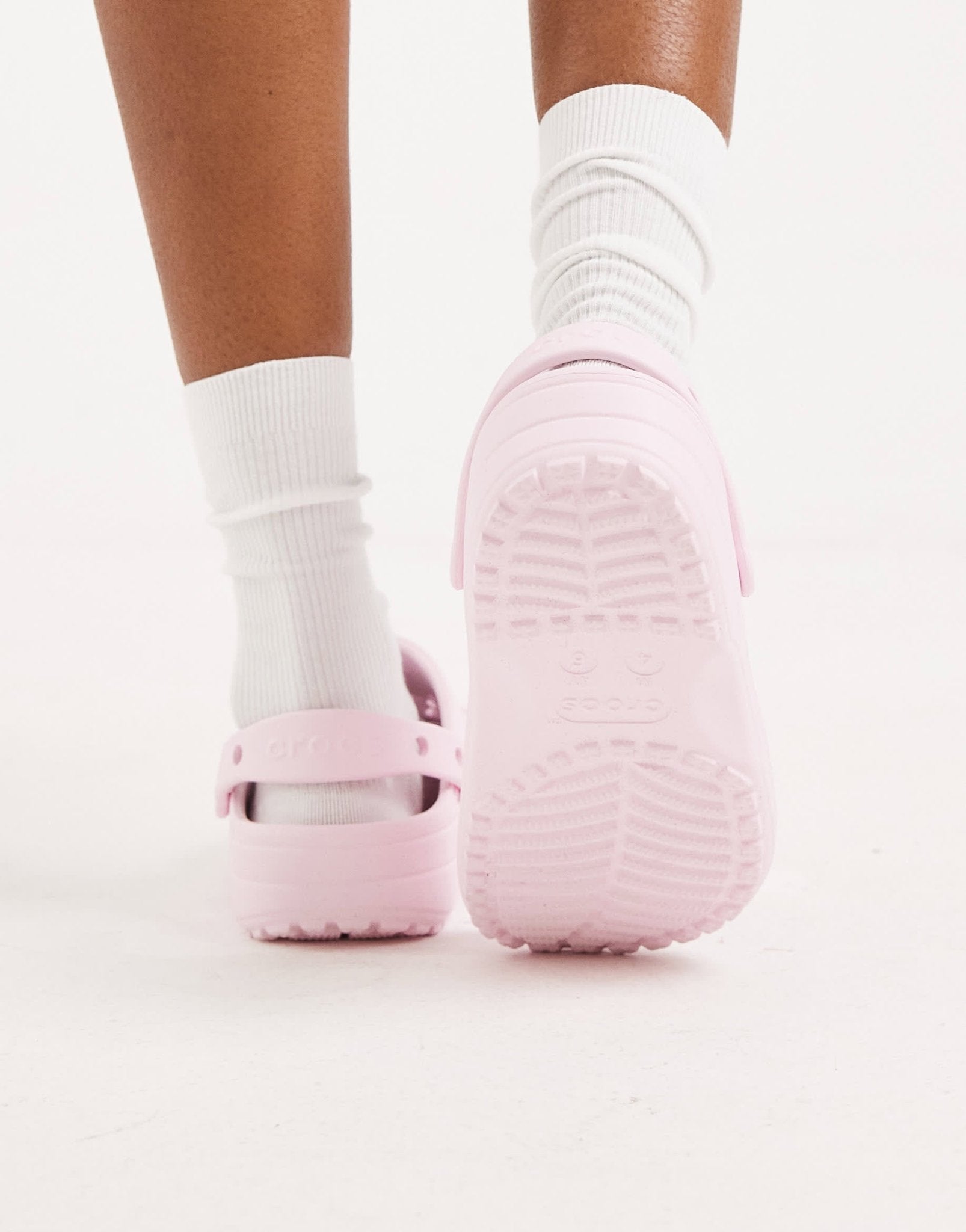 Crocs Classic floral cut out clogs in pink milk - ASOS Sample Sale