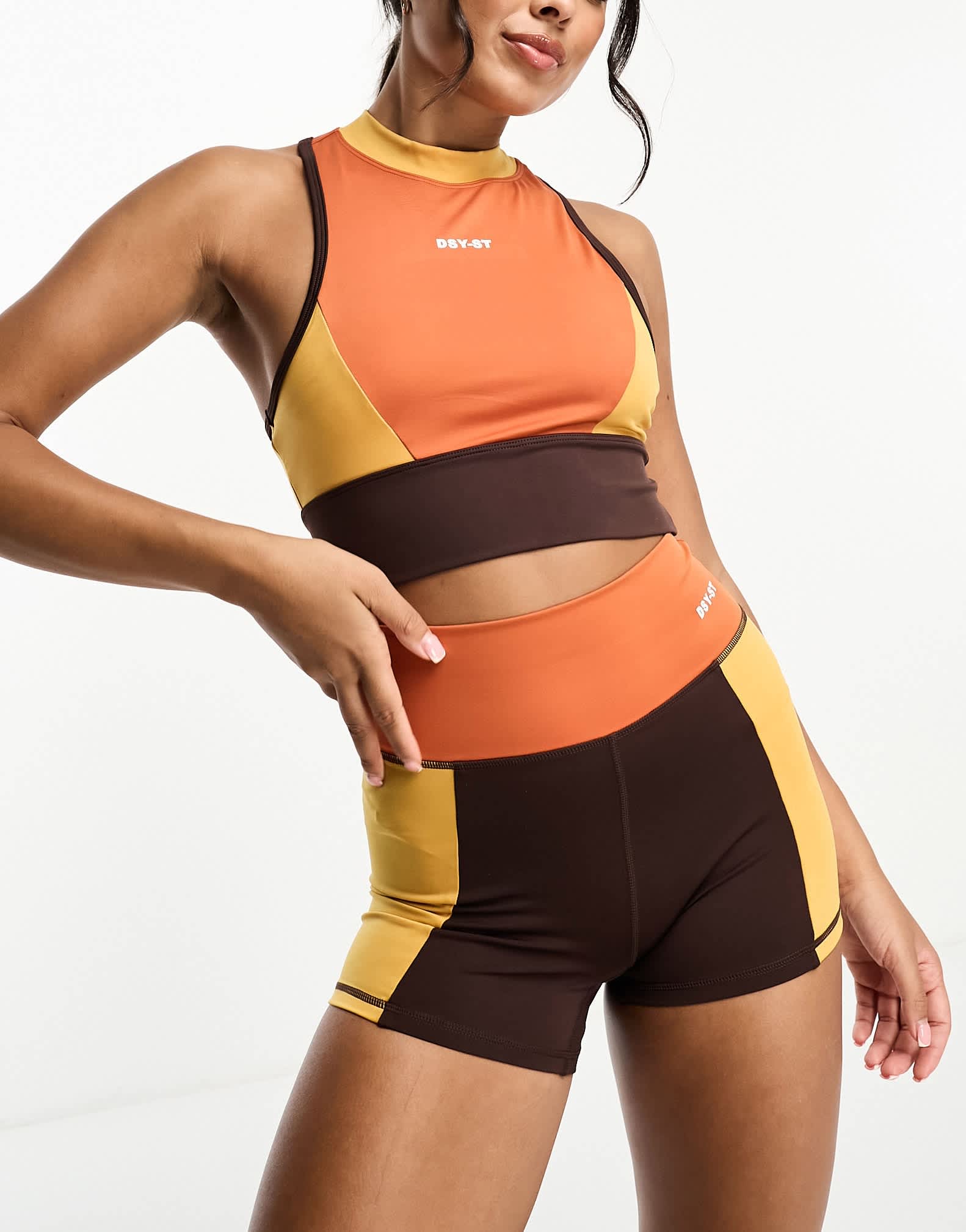 Daisy Street Active Landscape sleeveless crop top in orange - ASOS Sample Sale