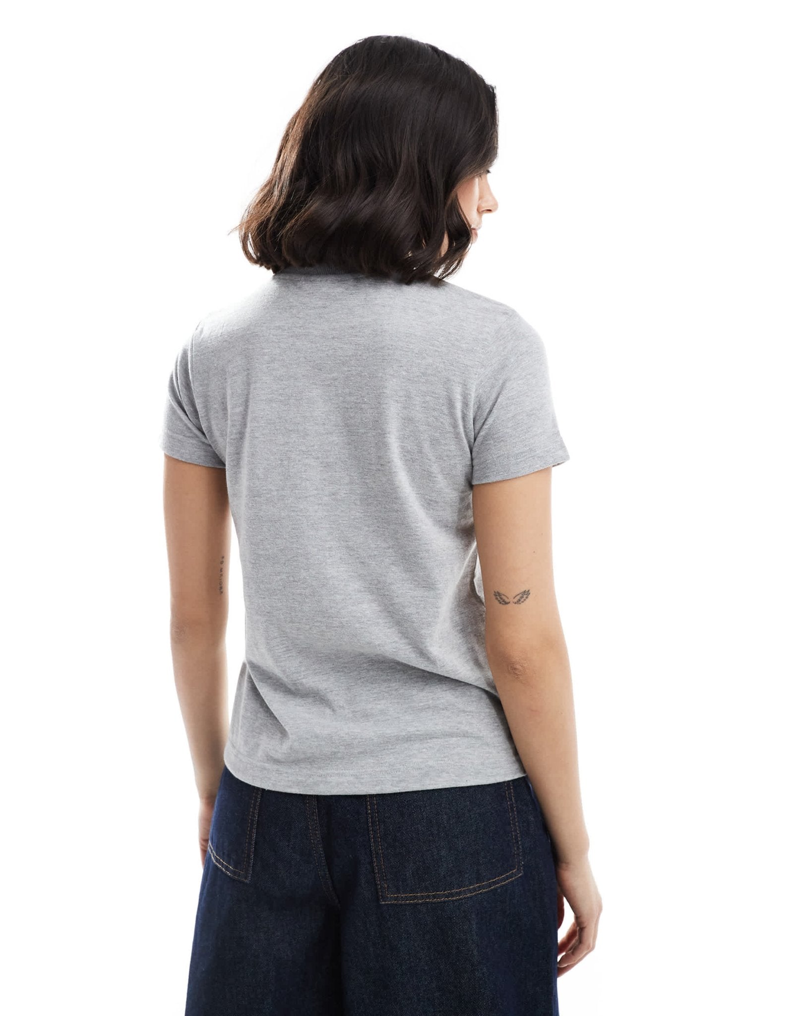 Daisy Street applique flag t-shirt in grey marl - ASOS Sample Sale
