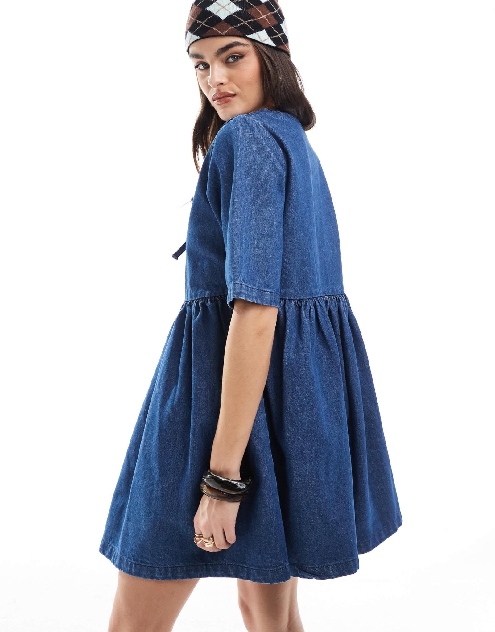 Daisy Street denim smock mini dress in vintage blue - ASOS Sample Sale