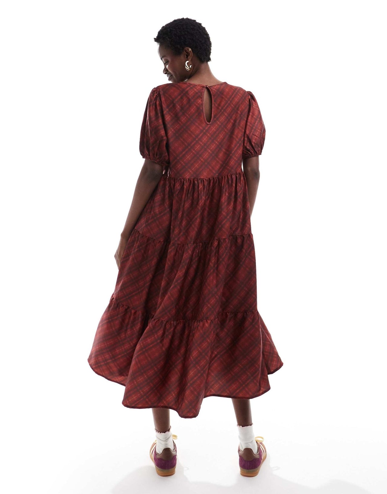 Daisy Street maxi smock dress in red check - ASOS Sample Sale