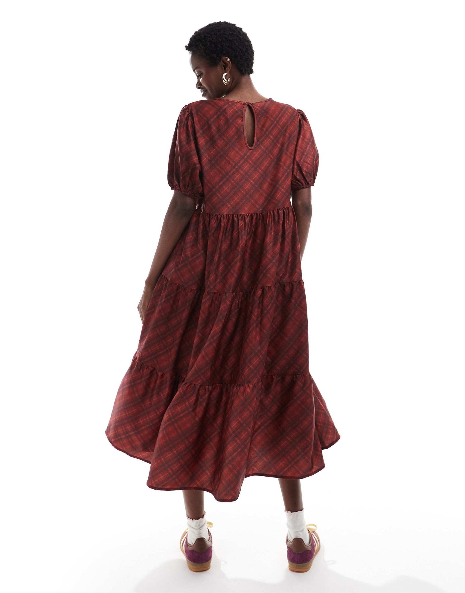 Daisy Street maxi smock dress in red check - ASOS Sample Sale