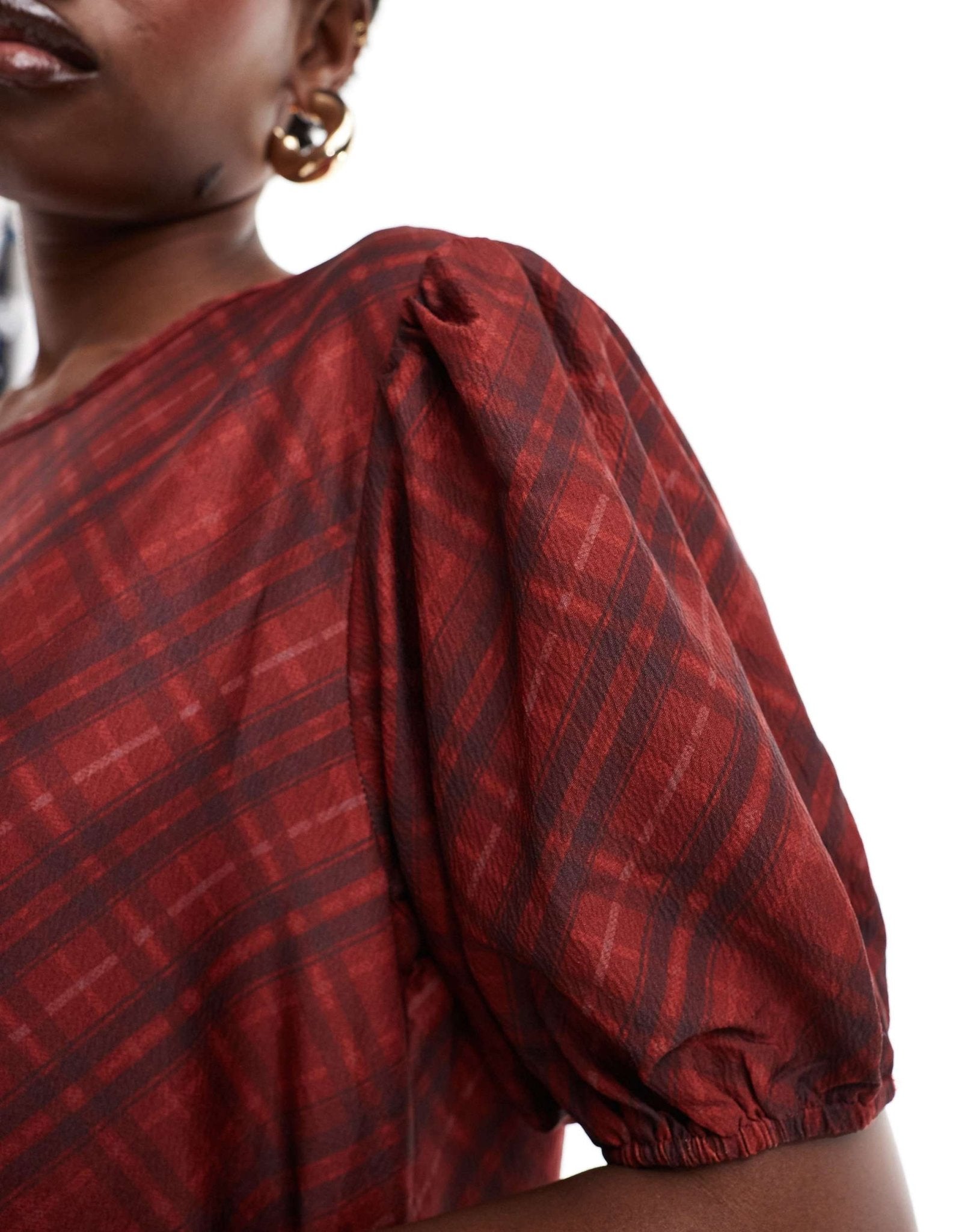Daisy Street maxi smock dress in red check - ASOS Sample Sale