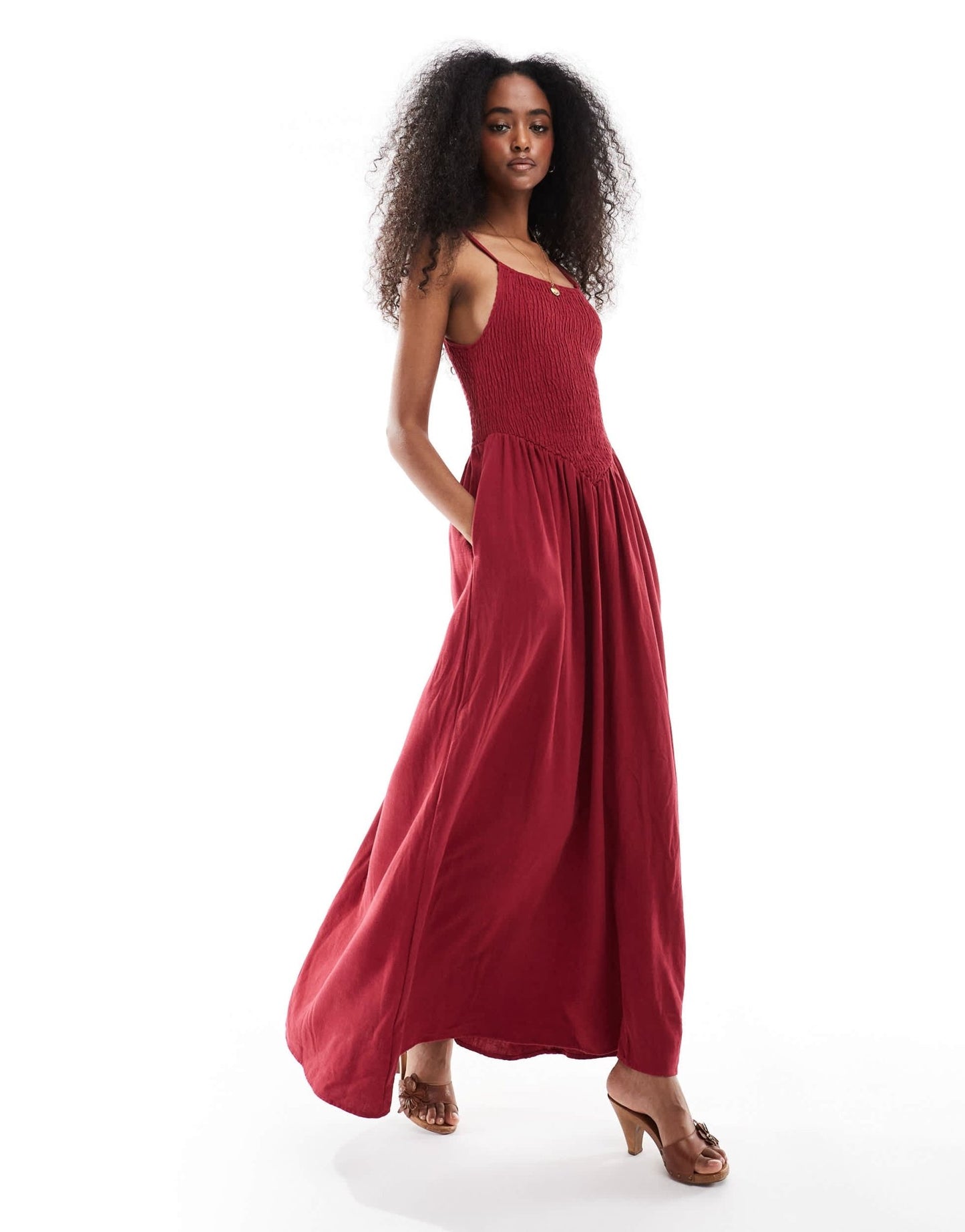 Daisy Street v shape bodice maxi dress in red - ASOS Sample Sale