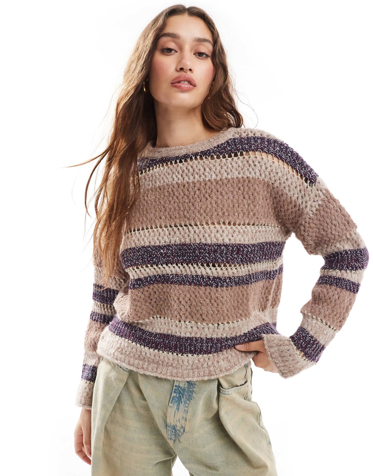 Daisy Street wavey loose knit extreme relaxed jumper - ASOS Sample Sale