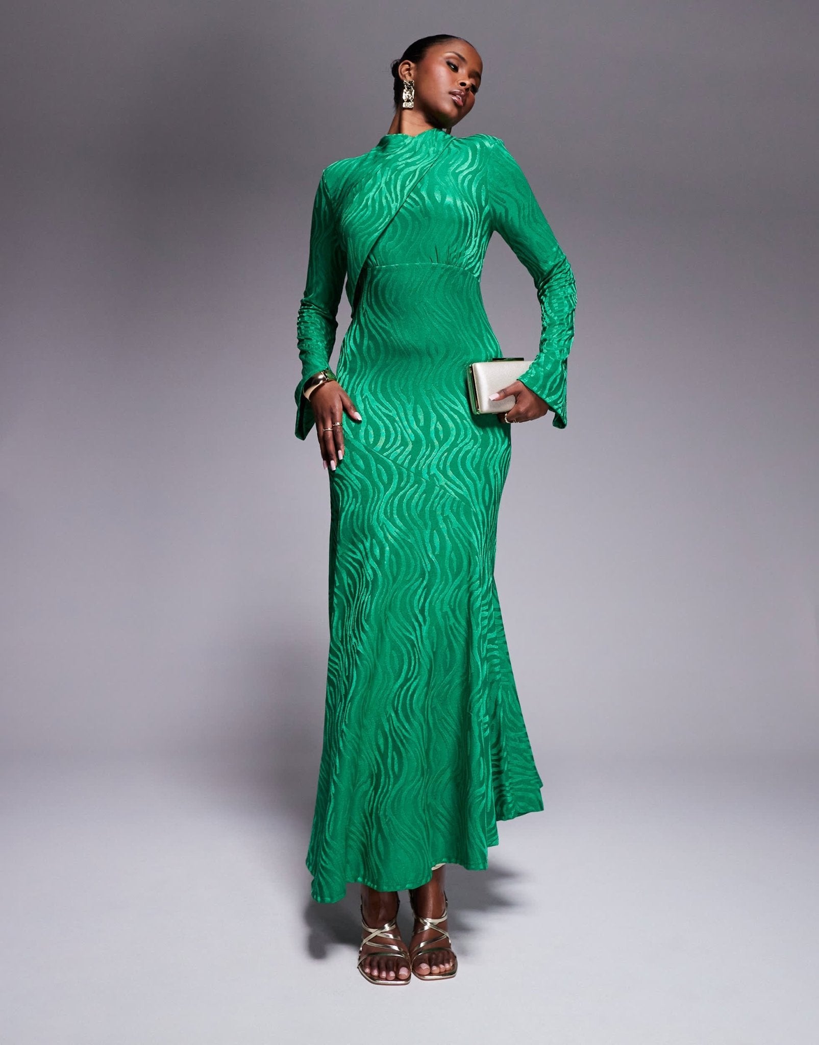Daska high neck maxi dress in bright green - ASOS Sample Sale
