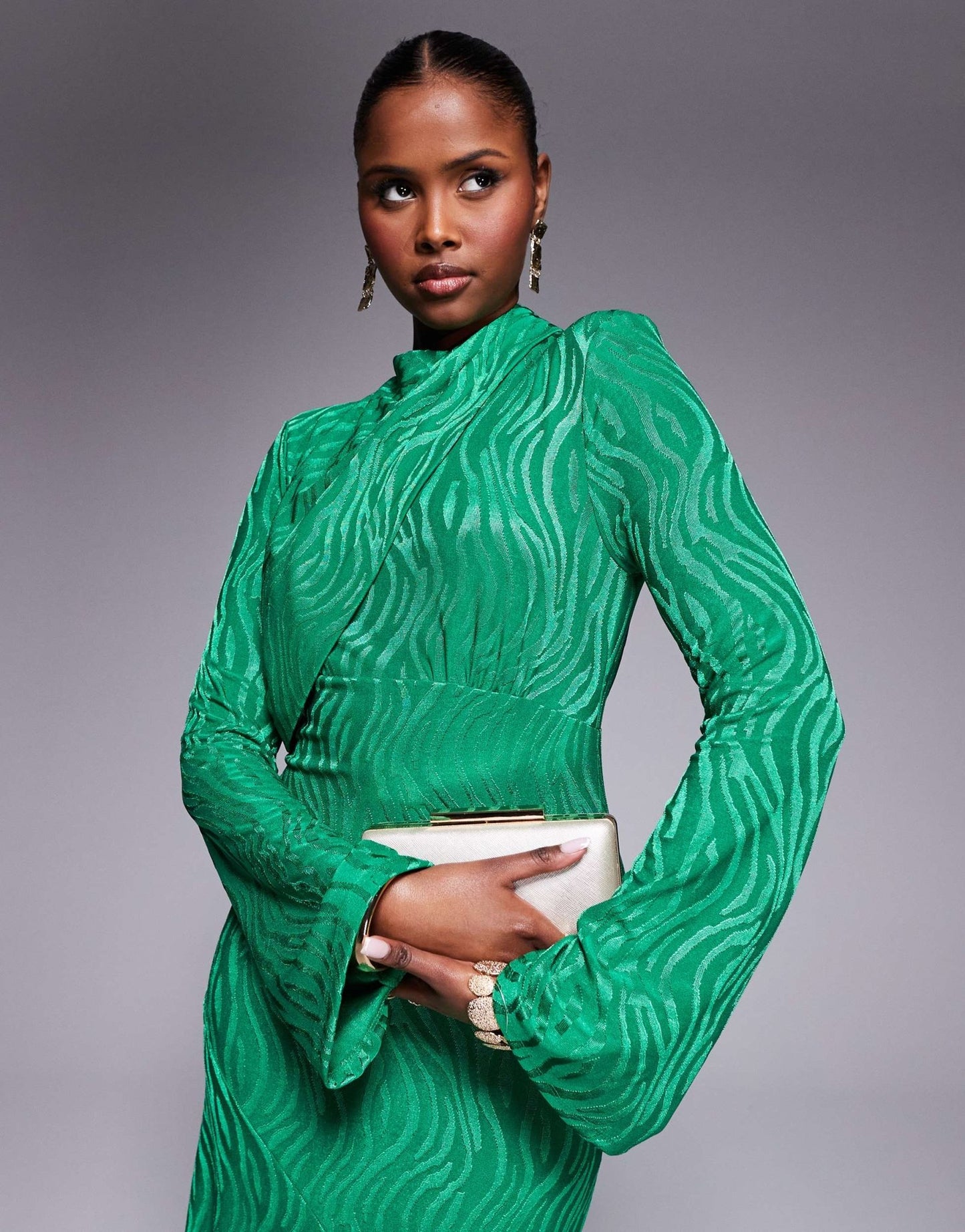 Daska high neck maxi dress in bright green - ASOS Sample Sale