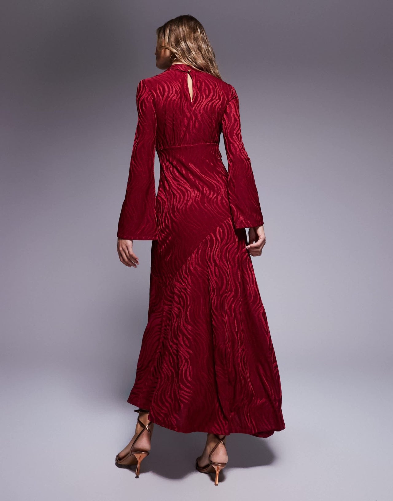 Daska high neck maxi dress in oxblood - ASOS Sample Sale