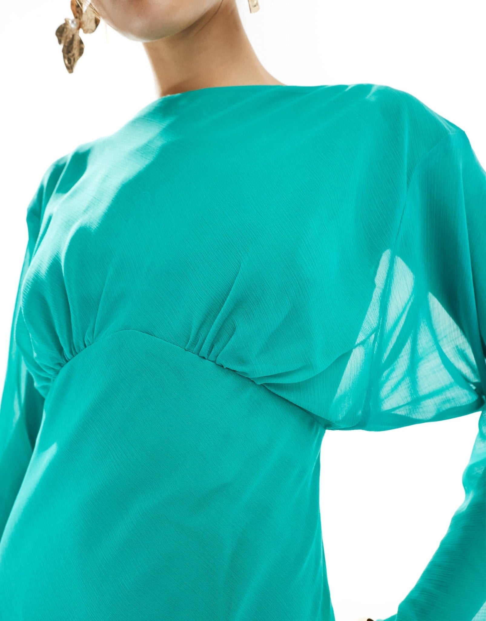 Daska long sleeve maxi dress in vibrant green - ASOS Sample Sale