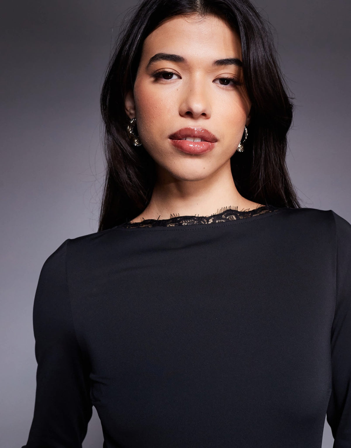 Daska maxi dress with lace detail in black - ASOS Sample Sale