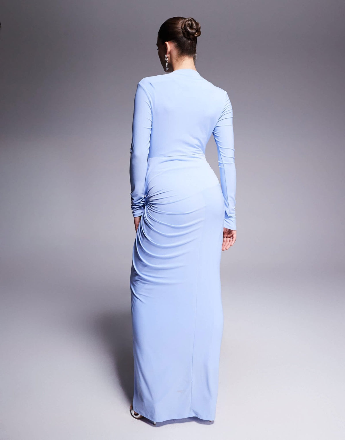 Daska twist front dress in soft blue - ASOS Sample Sale