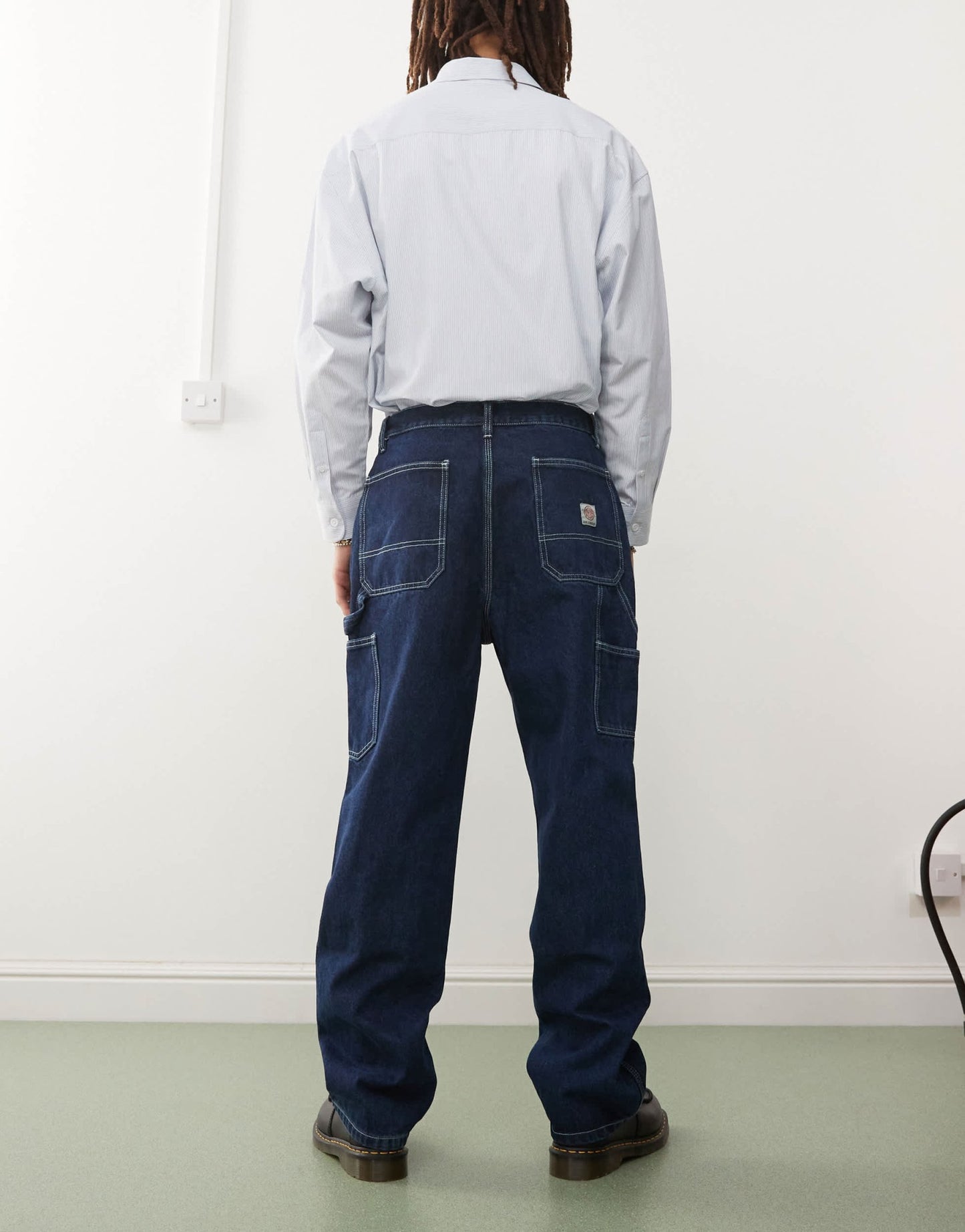 Deus Ex Machina big fella denim pants in dry indigo - ASOS Sample Sale
