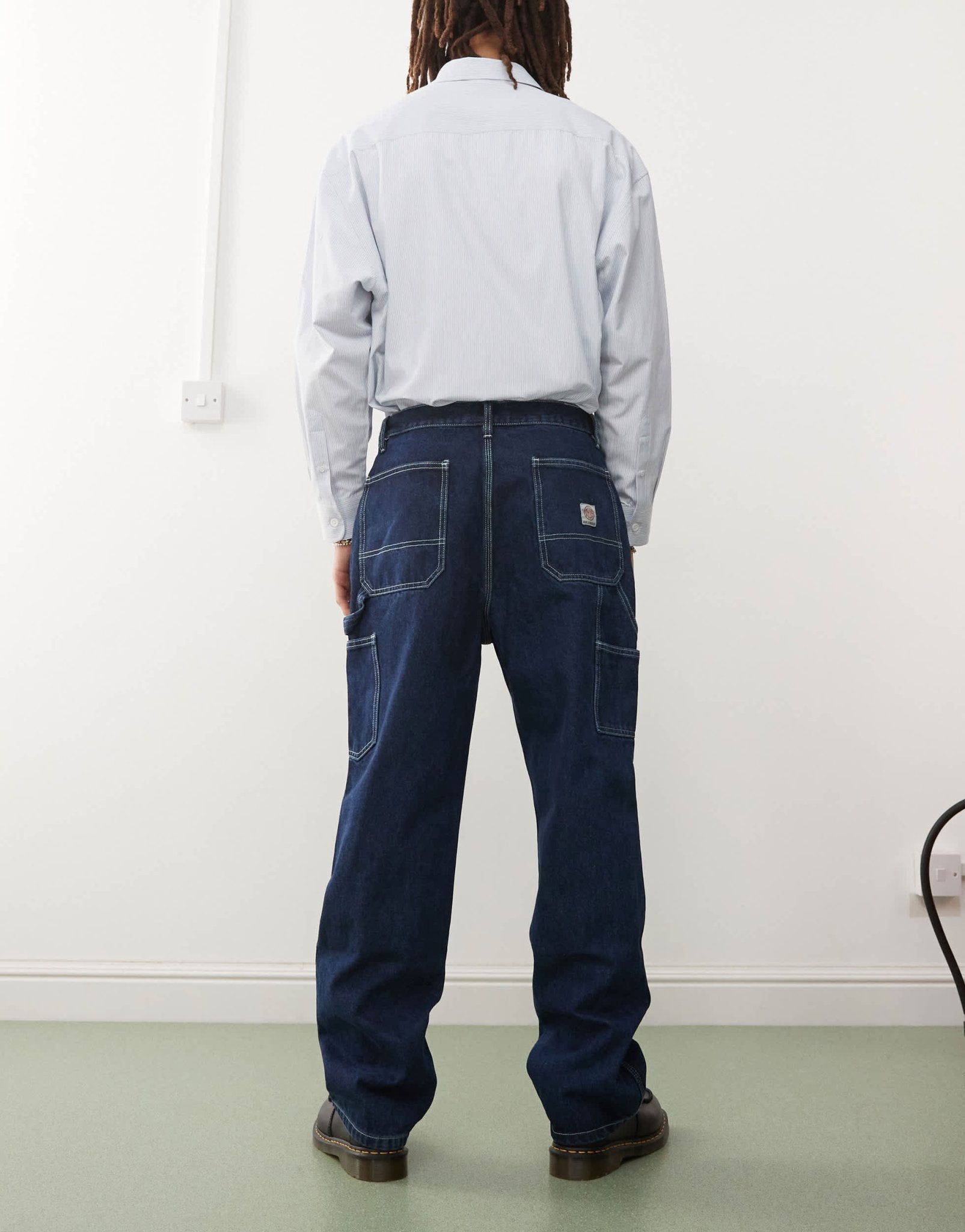 Deus Ex Machina big fella denim pants in dry indigo - ASOS Sample Sale