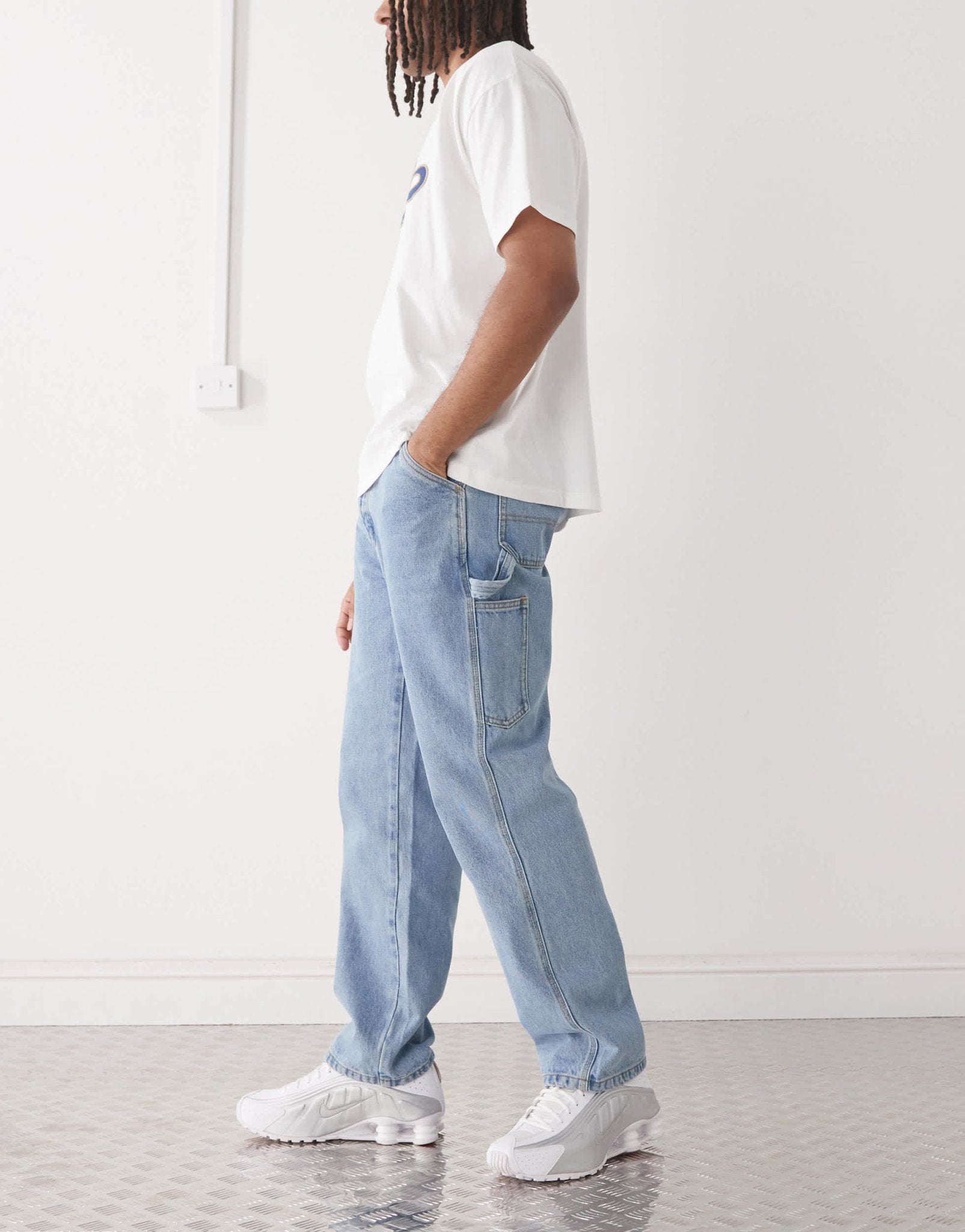 Deus Ex Machina big fella denim pants in light blue - ASOS Sample Sale