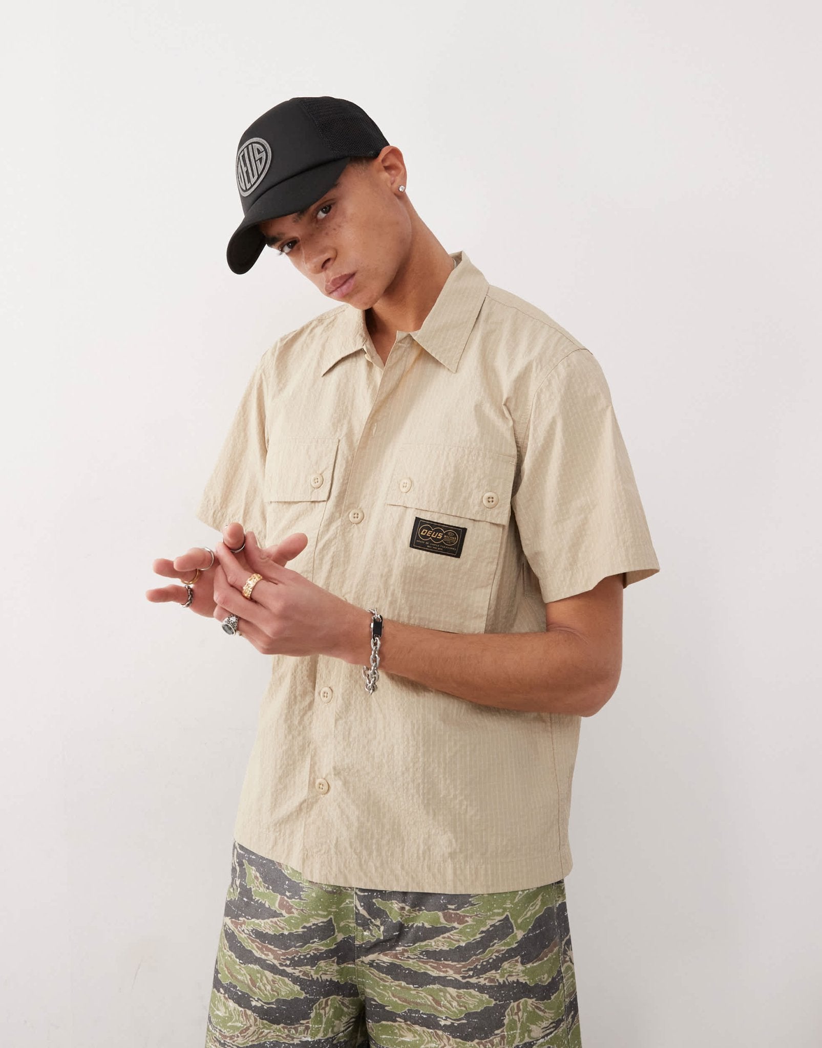 Deus Ex Machina Nile Fatigue Shirt - ASOS Sample Sale