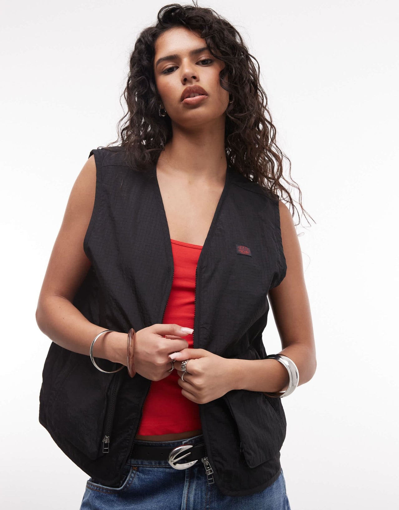 Deus Ex Machina paper street vest in black - ASOS Sample Sale