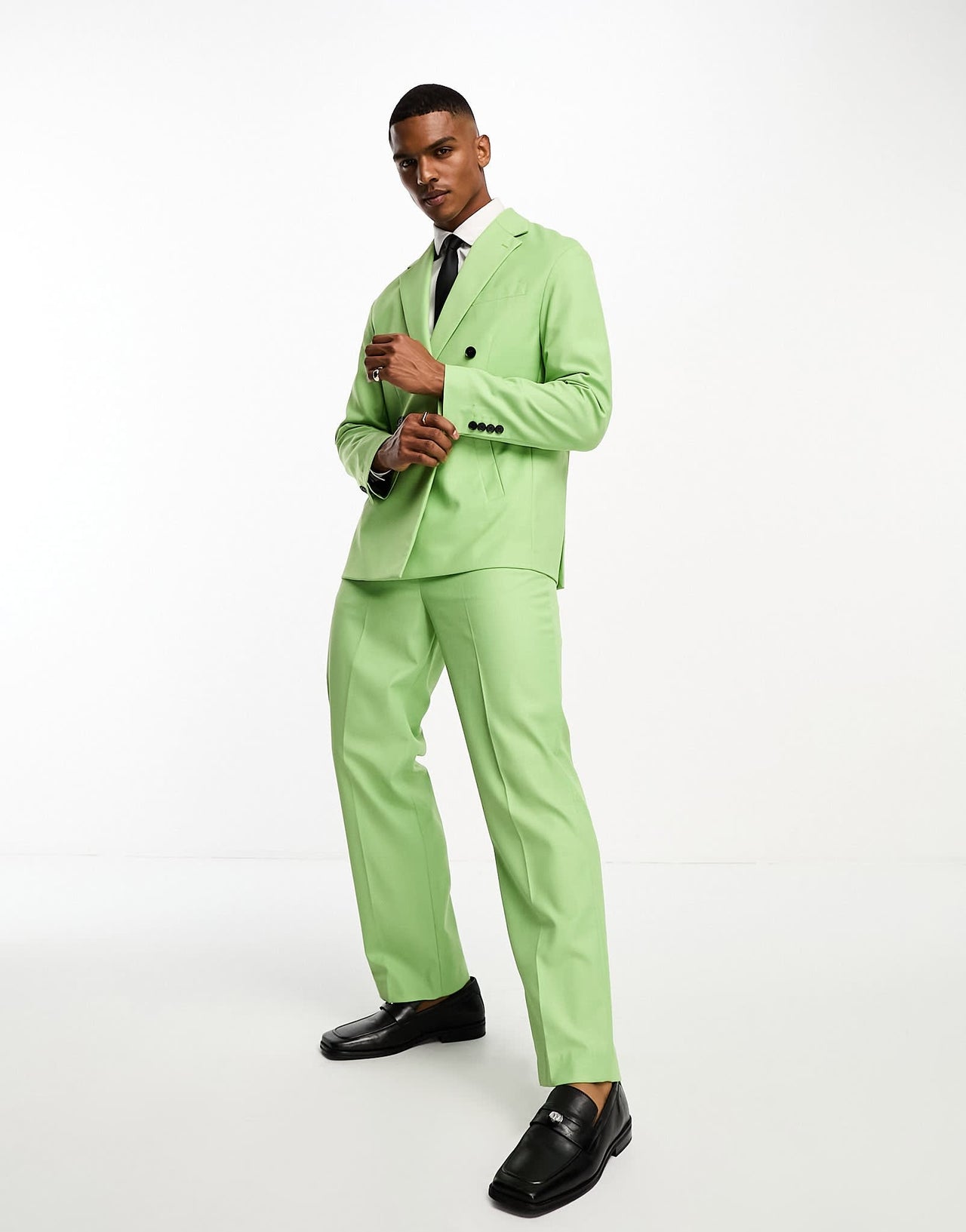 Devils Advocate green oversized double breasted notch lapel suit jacket - ASOS Sample Sale